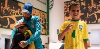 Após ser hostilizado por torcida, Bruninho se emociona ao conhecer Neymar