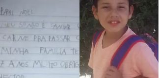 Criança pede um pedaço de carne de Natal em carta enviada ao Papai Noel