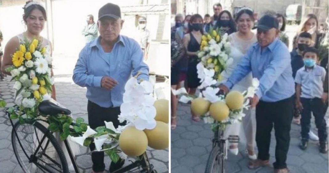 Pai decora a bicicleta para levar a filha ao casamento e emociona a todos