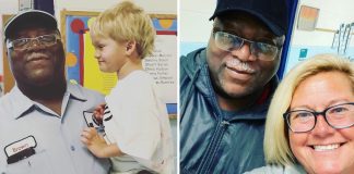 Mãe de menino com autismo arrecada 35.000 para zelador da escola que ajudou seu filho