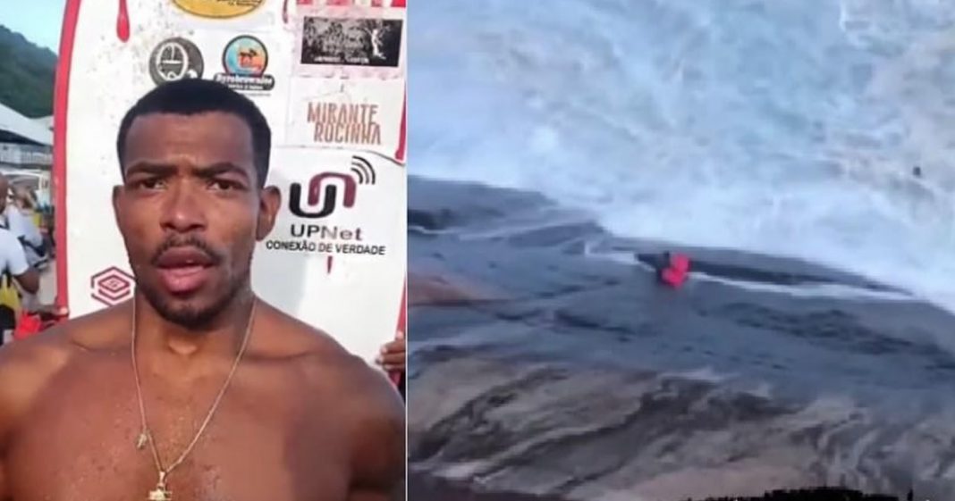 Surfista da Rocinha faz resgate heróico de salva-vidas em mar agitado e pode ganhar medalha Tiradentes (VÍDEO)