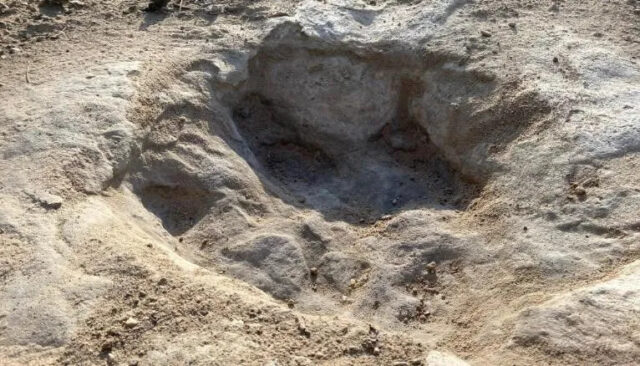 homemnapratica.com - Rio seco revela pegadas de dinossauros de 113 milhões de anos