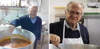 Chef italiano de 91 anos cozinha todos os dias para os moradores de rua